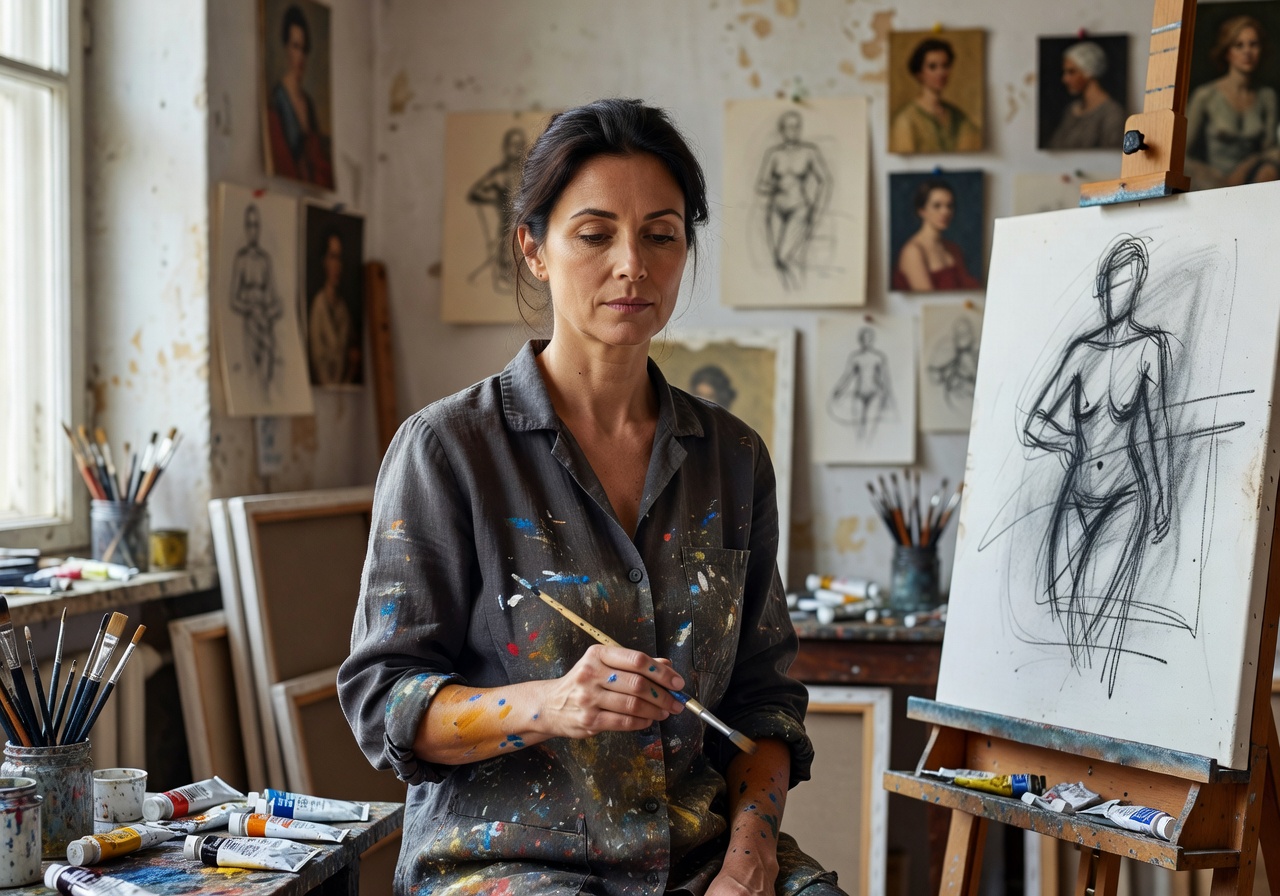 Portrait of portrait and figurative artist Ewa Majewska from Warsaw, Poland